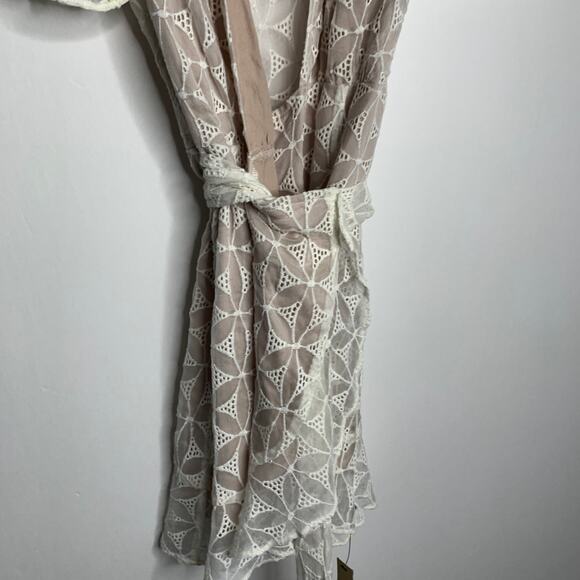 Reformation Lucas Eyelet Mini Dress Womens New Small Ivory - Picture 9 of 11